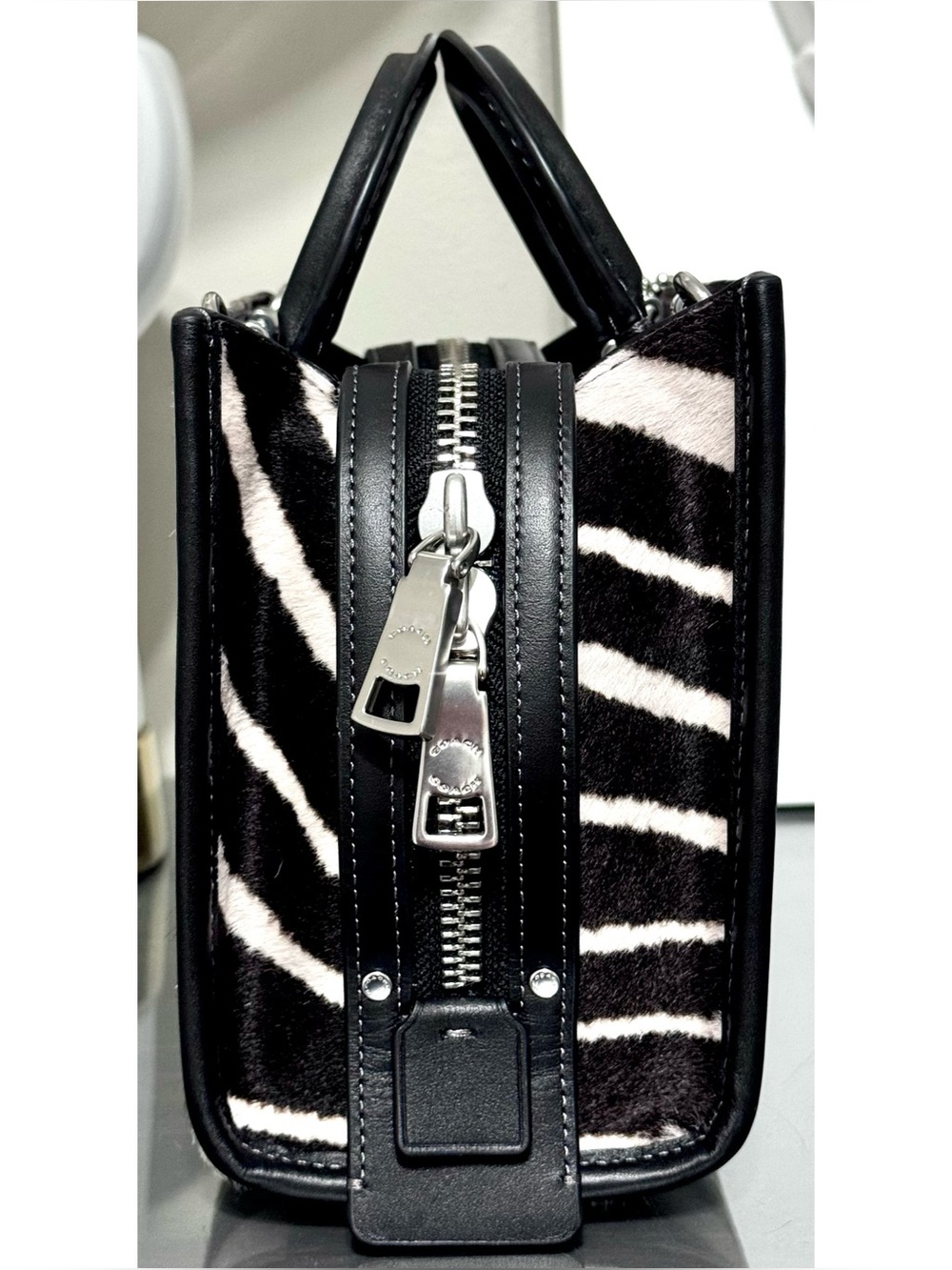 COACH Rogue 20 In Haircalf With Zebra Print - Picture 4 of 9